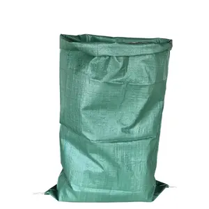 2020 popular caliente de bienvenida color verde reciclar basura edificio de uso de gran tamaño chatarra tejido bolso de los pp 25kg