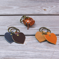 Porte-clés en cuir en forme d'amour anti-perdu fait à la main de haute qualité étiquette personnalisée créative pour porte-clés porte-clés