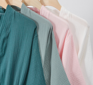 Peignoirs kimono en mousseline de coton et <span class=keywords><strong>gaze</strong></span> biologique à deux couches Pyjama femme en <span class=keywords><strong>gaze</strong></span> <span class=keywords><strong>double</strong></span> couche - Product Image 1
