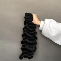 Venta al por mayor de Super Doble Dibujado Cabello Humano Brasileño Suelto de Color Profundo Natural de Color Negro