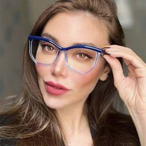 Gafas Ópticas con Logotipo Personalizado, Estilo Vintage 2025, Coloridas, Anti Luz Azul, Montura Grande, Ojo de Gato, para Mujer - Product Image 2