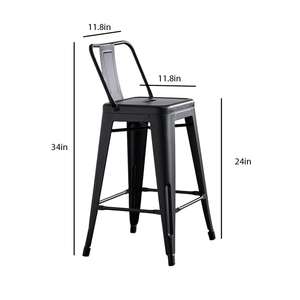 Bas dossier empilable <span class=keywords><strong>noir</strong></span> d'alliage <span class=keywords><strong>industriel</strong></span> en métal 30 pouces <span class=keywords><strong>de</strong></span> haut <span class=keywords><strong>tabouret</strong></span> <span class=keywords><strong>de</strong></span> <span class=keywords><strong>bar</strong></span> <span class=keywords><strong>de</strong></span> Tolix pour des chaises <span class=keywords><strong>de</strong></span> cuisine - Product Image 2