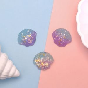 Massal 100 buah/lot 23*26MM Glitter Sea Shell Resin Flatback Cabochon cangkang indah Slime Cahrms untuk Scrapbooking casing ponsel Dekorasi - Product Image 3