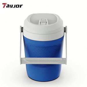 Wholesale Custom Logo 4L Barrel Shaped Portable Cooler Box Non-slip Handle Lightweight Plastic Cooler Box - Product Image 1