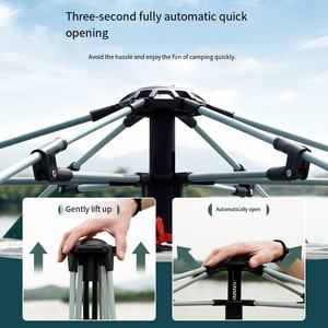 Carpa automática ultraligera de tela Oxford recubierta de plata para las cuatro estaciones, diseño Hexagonal a prueba de lluvia, Picnics al aire libre para acampar, un dormitorio - Product Image 5