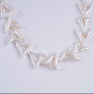 Perles d'eau douce naturelles en gros, forme triangulaire, semi-finies, accessoires de bijoux, avec une forte brillance, perles en vrac, Zhuji - Product Image 5