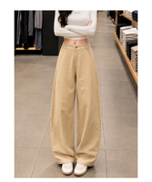 Nouveau pantalon d'été léger taille haute fluide coupe ample et large pour femmes de petite taille