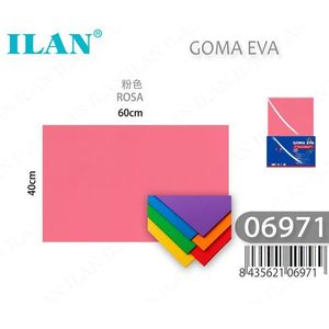 Foglio di schiuma EVA ILAN 60x40cm rosa per lavori manuali - Product Image 1