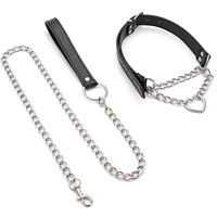 Collier BDSM NAOUME en PU noir pour jeux érotiques, jouet sexuel de bondage, collier de soumission pour adultes hommes et femmes