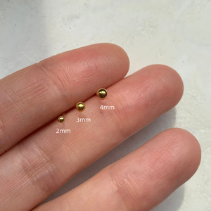 CANNER 2/3/4mm 3Pcs/Set Boucles d'oreilles simples classiques petites boules pour femmes et filles Mini clous d'oreilles en argent sterling S925 18K - Product Image 3