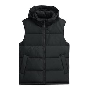 Fashionable sleeveless jacket with hood 