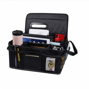 Car <b>Storage</b> Organizer Oxford Cloth Black Foldable Front Seat <b>Trunk</b> Organizer 4-7 Compartments General Use - Product Image 2