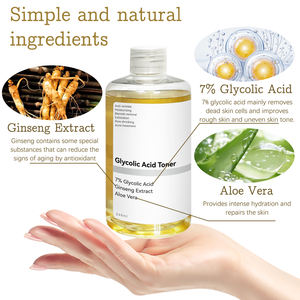 Marque privée Astringe Pores réduit les imperfections <span class=keywords><strong>de</strong></span> la peau Toner Pad Peau rougeoyante Acide glycolique 7% Tonique exfoliant pour le visage - Product Image 2