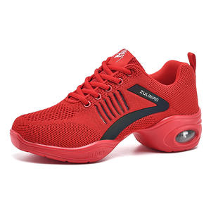 लाल चमकदार नरम जैज़ नृत्य स्नीकर्स कपड़े टेनिस सामाजिक नृत्य जूते लाइन महिलाओं के लिए खेल जूते - Product Image 1