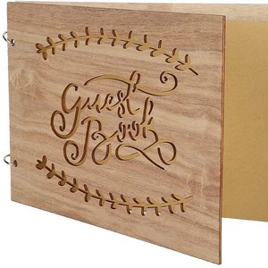 Libro de visitas de madera para bodas, álbum de fotos de madera para bodas, cuaderno, manualidades creativas - Product Image 1
