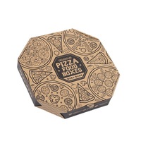 Boîte d'emballage pour pizza de 7, 8, 9, 10, 12, 14, 15, 16, 18 pouces, boîte d'emballage alimentaire personnalisée pour pizza, conteneur jetable pour tranches de pizza, boîte à pizza octogonale