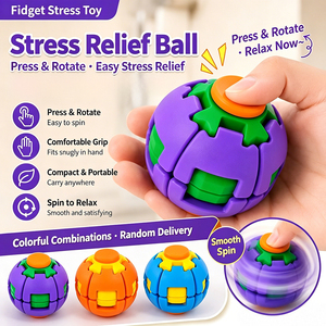 Balle anti-stress rotative colorée, jouet sensoriel de bureau à rotation fluide pour enfants, jouet anti-anxiété - Product Image 3
