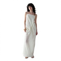 Robe asymétrique en tricot jacquard sans col, texture pelisse, style vintage, respirante, en laine Avanehood40, pour femme