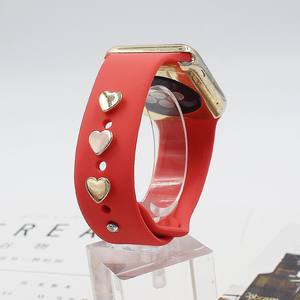 Bracelet de montre flocon de neige en Silicone, fleur de miel, diamant, ornement, clous métalliques pour <span class=keywords><strong>Apple</strong></span> <span class=keywords><strong>Watch</strong></span>, accessoires - Product Image 5