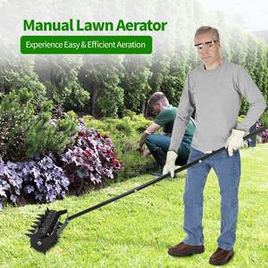 เครื่องอัดอากาศสำหรับสนามหญ้าแบบแมนนวลขนาด16นิ้วเครื่องเจาะดินพร้อมที่จับเครื่องมือสำหรับเติมอากาศสนามหญ้า - Product Image 2