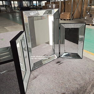 Nghệ thuật sang trọng Deco phong cách gấp ba lần Vanity gương beveled 3-cách gấp Glass tường nghệ thuật trang trí cho phòng ngủ trang điểm - Product Image 5