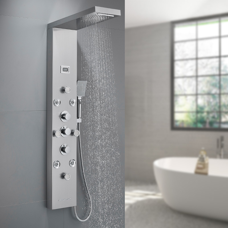 Роскошная гидро Массажная душевая Колонка ROVATE, душевая панель «Водопад» для ванной комнаты из нержавеющей стали