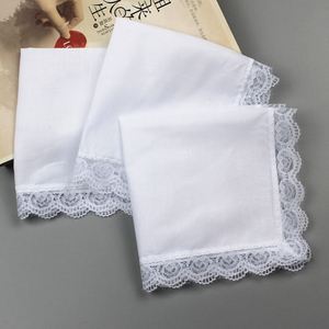 Mouchoirs de luxe blancs purs, délavés, élégants pour homme, en dentelle DIY, 100% coton, légers, haute densité, cadeau - Product Image 3