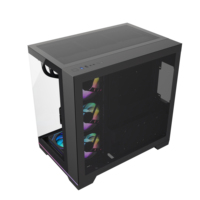 Boîtier PC Gamer Mid-Tower en Acier avec Connectivité RGB, Châssis Large Cube ATX pour PC de Jeu, Prise en Charge du Refroidisseur Liquide 360mm