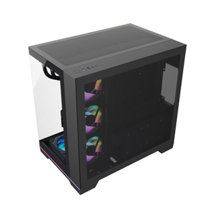 Boîtier de PC de jeu <span class=keywords><strong>RGB</strong></span> STRIP à connexion arrière, large cube ATX, châssis gamer, prend en charge le refroidisseur liquide de 360 mm - Product Image 4