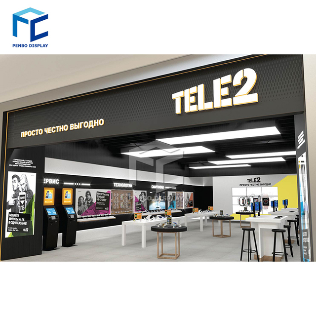Laptop Accessories Display Shelf Rack Design Modern Digital Phone Shop Laptop Showroom Retail Computer Store Design