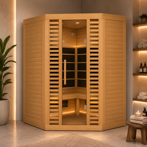 HG 3-4 Person Infrared Room with <b>Corner</b> Bench, Oxygen Bar, Ambient <b>LED</b> <b>Lighting</b> and Quick Assembly Design - Product Image 1