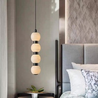 Lustre moderne et simple en marbre naturel espagnol haut de gamme, lampes décoratives en cuivre pour hôtel, luminaires suspendus pour salon et chevet