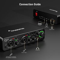 MAONO PS22 Interfaces de Audio Profesionales, Mezcladoras, Tarjeta de Sonido Externa, Software de Enrutamiento, Grabación, Podcasting, Producción Musical