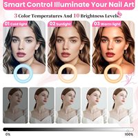 Lampe LED de Bureau Demi-Lune pour Ongles, Fourniture en Gros pour Salons de Manucure, Éclairage Pliable et Réglable