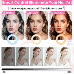 โคมไฟตั้งโต๊ะทำเล็บ LED รูปทรงครึ่งวงกลม อุปกรณ์ร้านทำเล็บ ขายส่ง ปรับระดับได้ พับเก็บได้ - Product Image 4