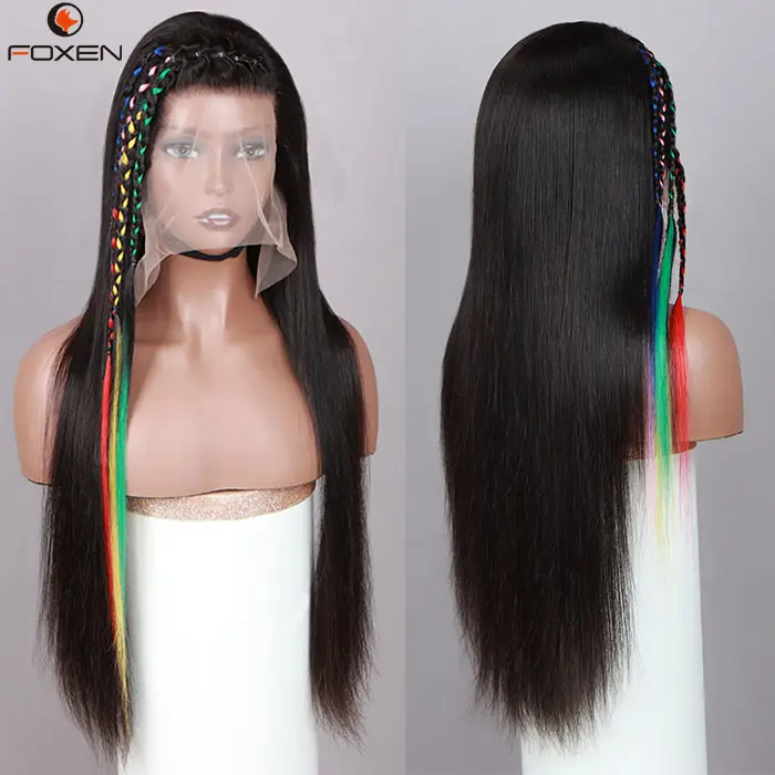 Foxen 360 peruca completa de renda com cabelo de bebê cru vietnamita peruca trançada atacado perucas de cabelo humano frontal de renda para mulheres negras
