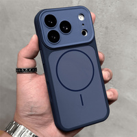 Étui de téléphone portable magnétique givré de haute qualité pour iPhone 17 16 15 14 Pro Max, pour iPhone 17 Pro Max, couleur bleu ciel