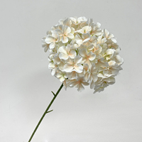 Vente en gros de tiges d'hortensia artificiel Anna, fleurs artificielles au toucher réel, couleur champagne, 75 cm, pour la décoration de bouquets de mariage