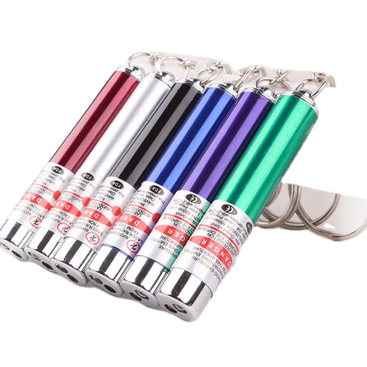 Лазерная указка-брелок, 4 мВт, 2 в 1, лазерная указка, красная лазерная указка, ручка + светодиодный фонарик, забавная игрушка для кошки, собаки, без батареи