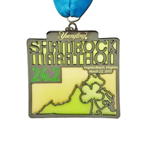 Oneway Factory Wholesale Antique Style Metal Translucent Awards Ultra Running Sports Medal with Custom Marathon Medal <b>Ribbon</b> - Product Image 6