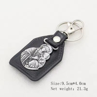 Porte-clés personnalisés vintage en alliage de zinc et cuir PU, ornements de voiture durables de haute qualité, vente en gros et au détail, en stock, prêts à être expédiés