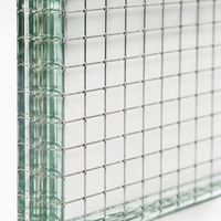 Verre feuilleté avec intercouche en treillis métallique 6mm 8mm 10mm, certifié CE SGCC, pour cloisons d'hôtel, murs décoratifs, façades, taille personnalisée