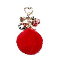 Breloque de téléphone et pendentif de sac rétro en peluche faits main avec boule de fourrure