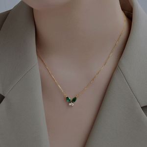 Dylam Butterfly Necklaces for Women Diamond 5A Cubic Zircon Zirconia Necklace <b>Gift</b> for Her Layer Minimalist Butterfly Necklace - Product Image 4