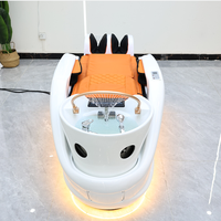Lit de lavage de cheveux électrique pour salon de coiffure avec circulation d'eau, design moderne, bassin en céramique durable, grande taille, lit de massage pour le lavage des cheveux