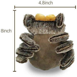 Vente en gros de mignonnes poupées araignées douces marron clair et moelleuses avec plusieurs pattes et yeux, jouets en peluche pour les fêtes, animaux sautant et araignée - Product Image 2