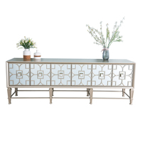 Meuble TV moderne de luxe léger de style nordique, support TV en bois, miroir, salon, chambre à coucher, rangement, buffet en MDF, armoire flottante