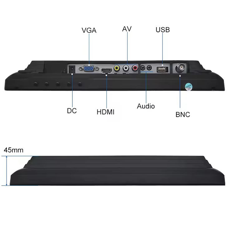Bolinia 12.1 Inch Industrial Screen HD 1280*800 TFT LCD Display VGA AV BNC USB Remote Industrial OEM ODM Monitor