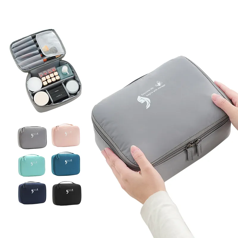 Custom Logo Portable Travel Makeup Cosmetic Bag Organizer Multifunction Case Toiletry Bags for Women