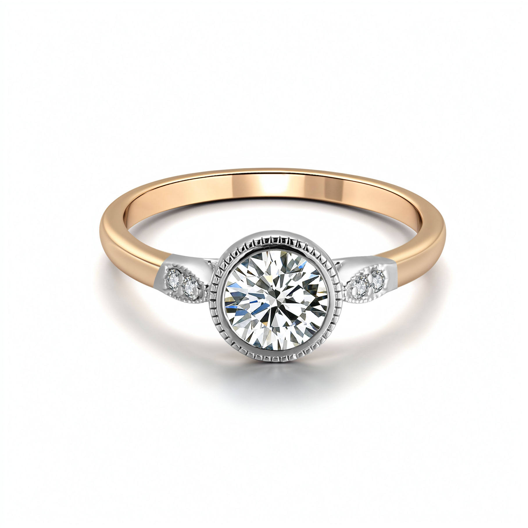 แหวนเพชรโมอิสซาไนต์ทองแท้ 14k